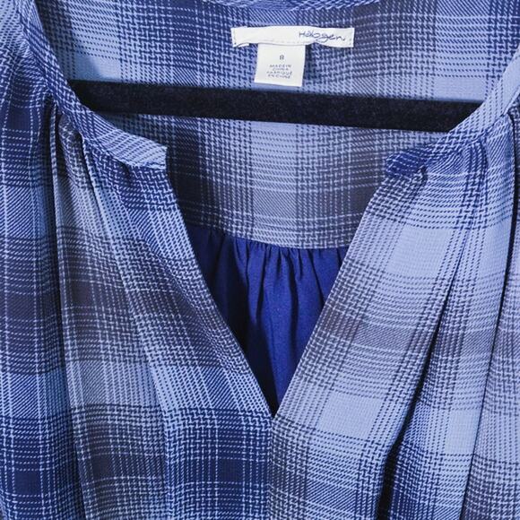 Halogen Women’s Dress Blue Plaid Light Academia Clueless Preppy Travel Size 8 - Picture 4 of 8
